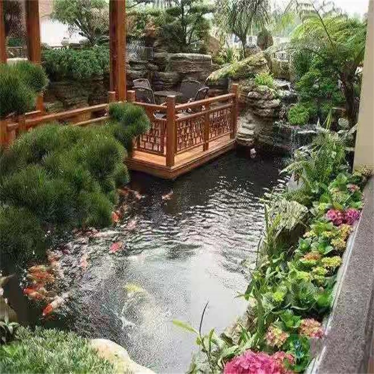 江汉院子小鱼池假山设计